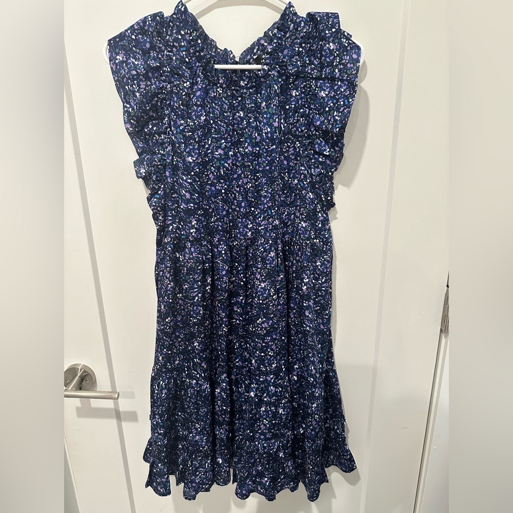 Aqua Blue and Purple Patterned Dress